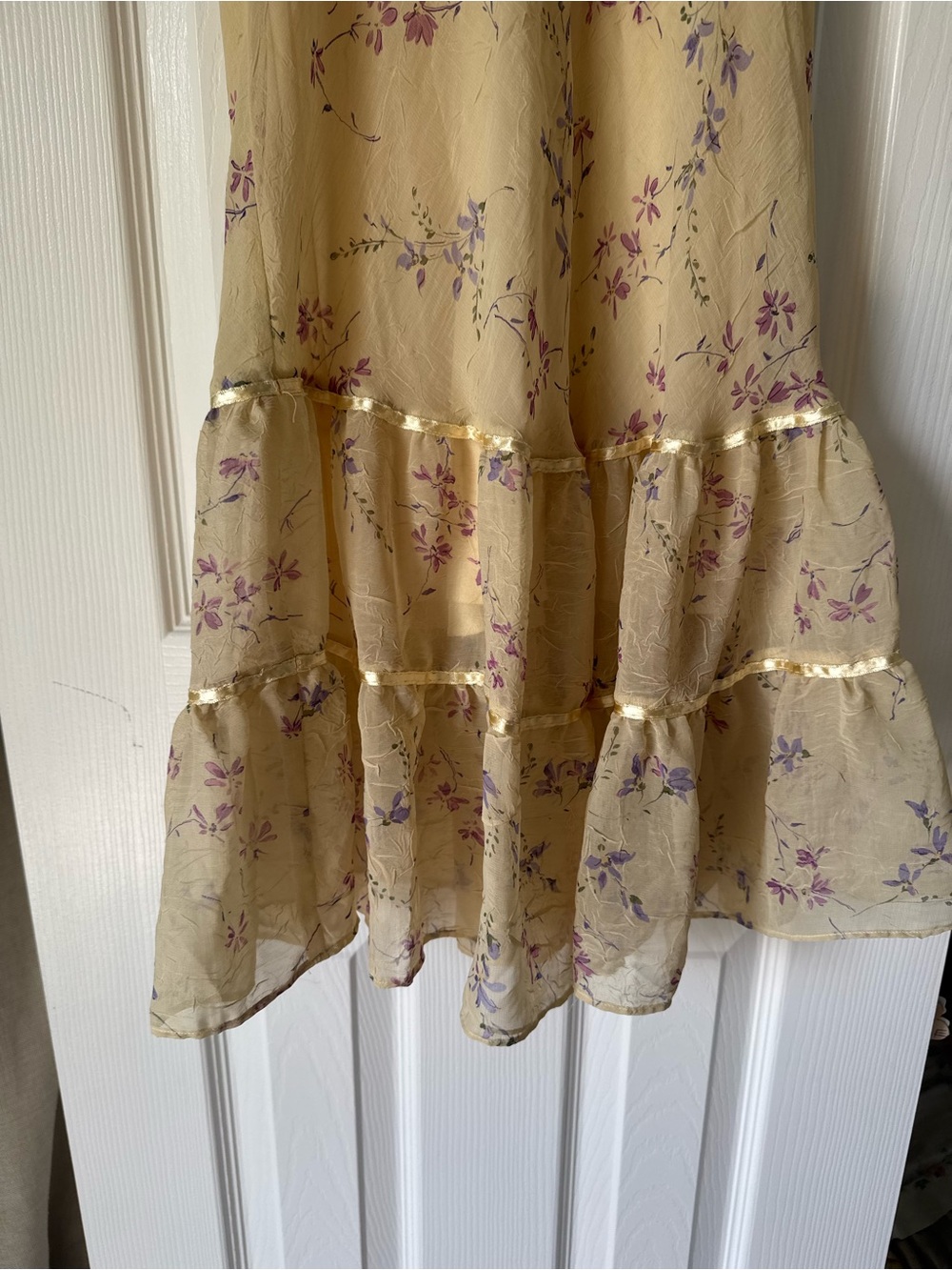 Y2K Fairy Butter Yellow V-Neck Dress - Picture 3 of 9